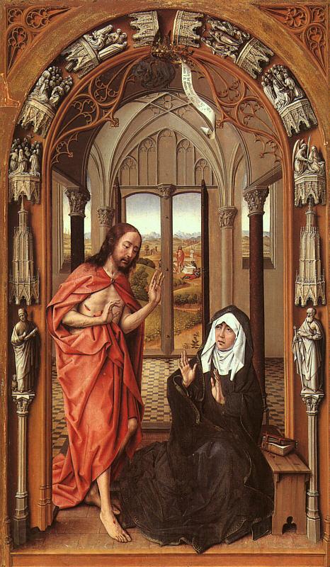 WEYDEN, Rogier van der Christ Appearing to His Mother, approx Norge oil painting art